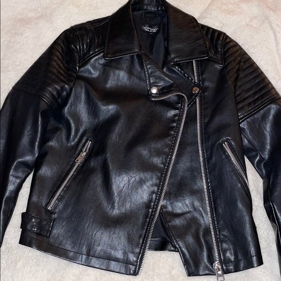 Top shop leather Moto jacket size 4 - Picture 2 of 2